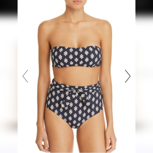 Tory Burch Other - Tory Burch ✨️ Navy Double Diamond Two Piece Women's Swimsuit Size M